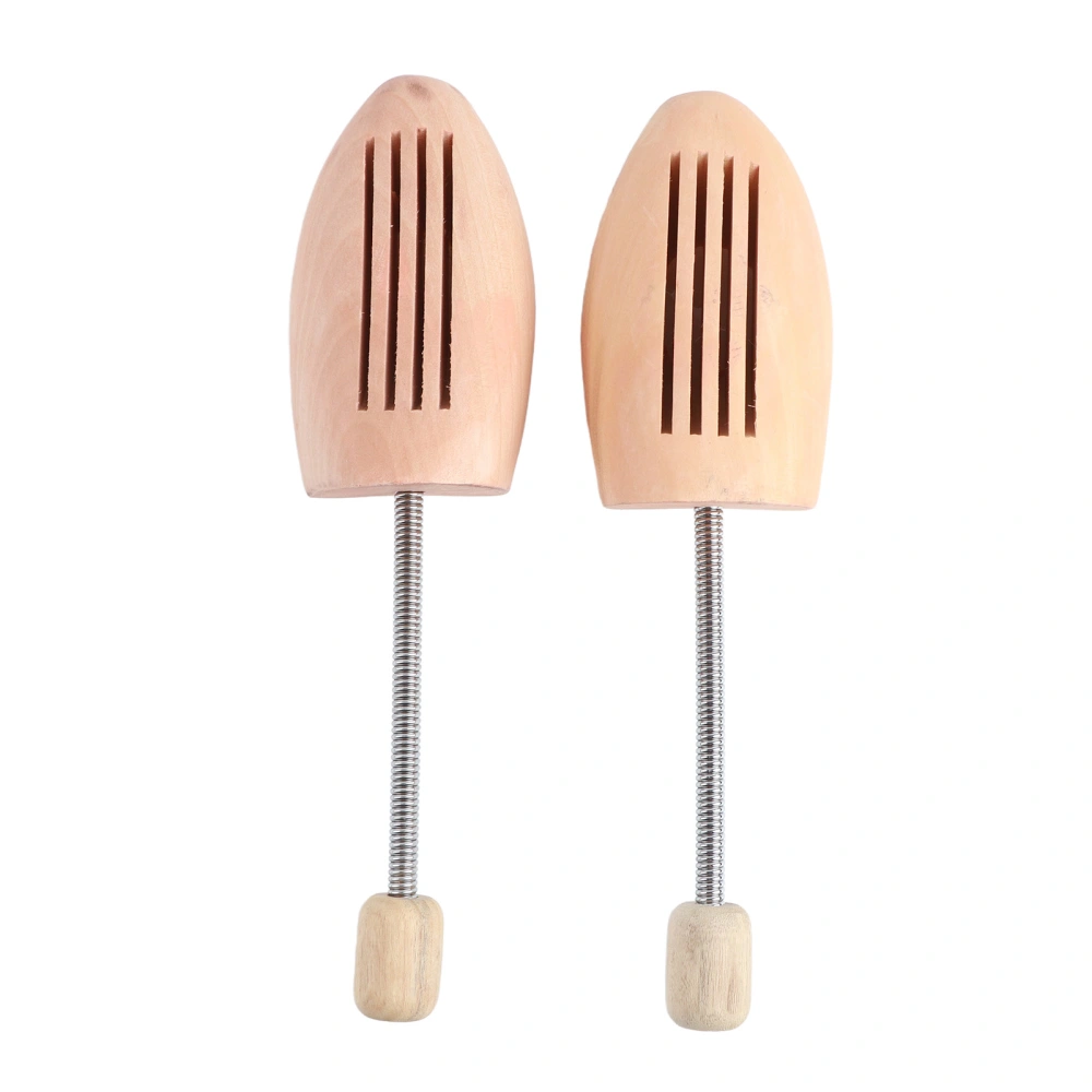 2Pcs Wood Anti Deformation Anti Wrinkle Women Men Shoe Tree Keeper with Spring Column(41 42)