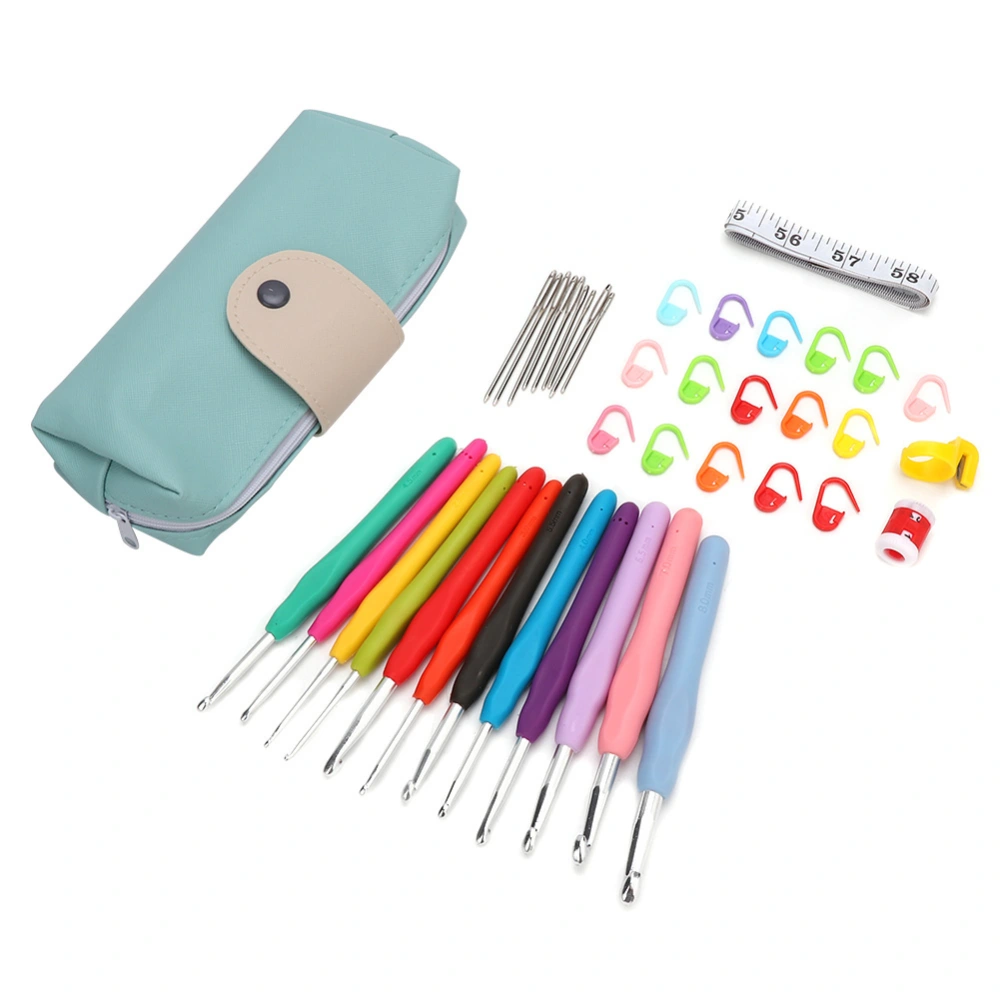 2.0-8.0mm Soft TPR Handle Crochet Hook Set Smooth Knitting Needles Accessories with Bag(41Pcs)