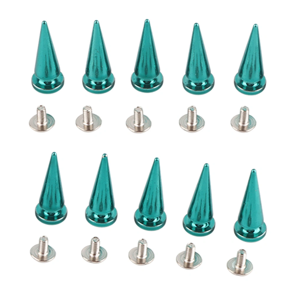 10set 10*26mm Copper Bullet Rivet Metal Stud with Screw Set for DIY Leather Bag Shoe(Blue)