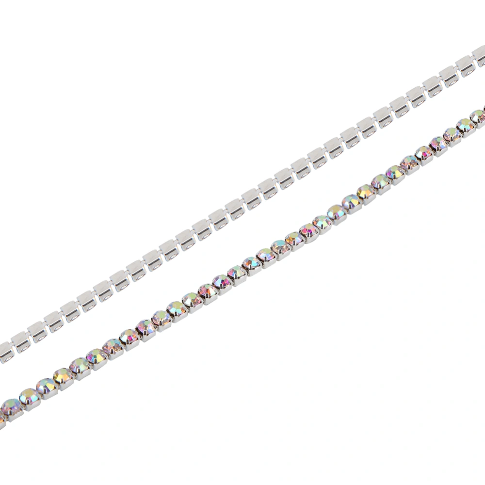 10 Meters DIY Crystal Glass Rhinestones Trim Claw Chain Decoration Clothes Appliques #4