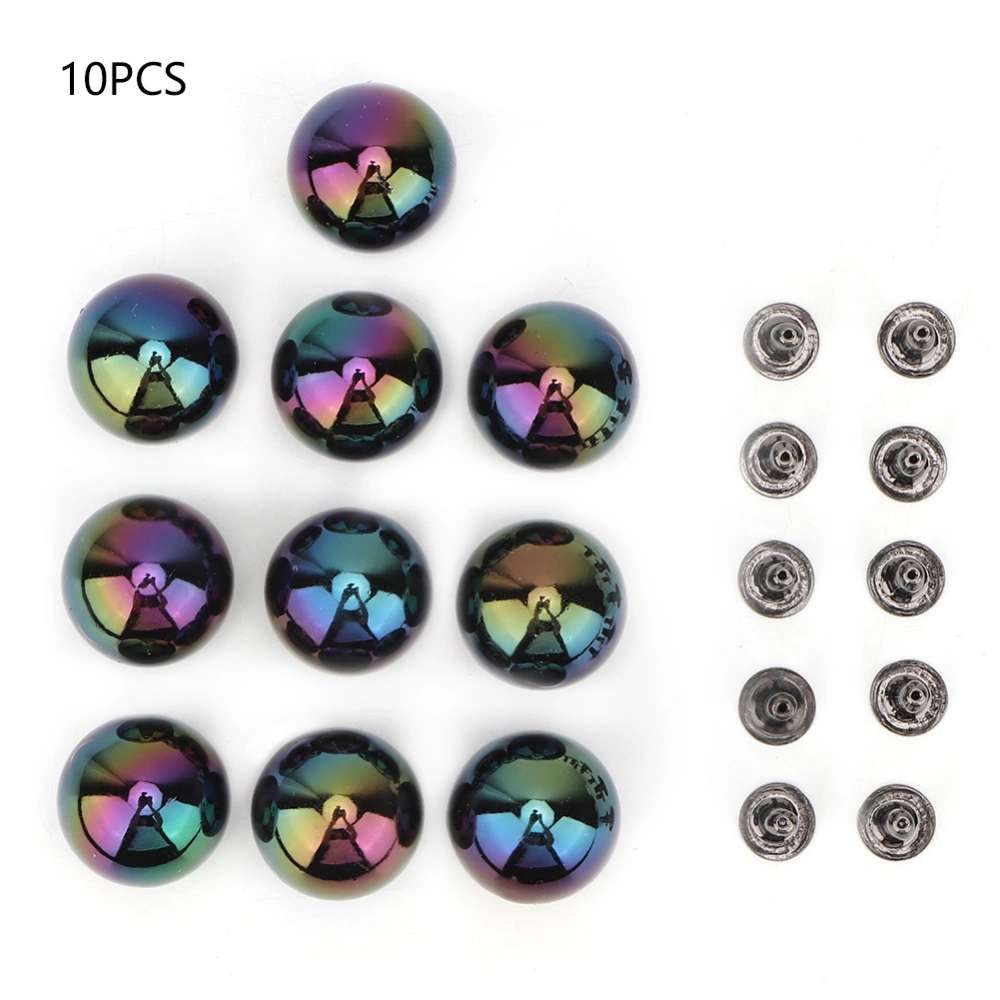 Acrylic Pearl Balls Rivets for Hat Shoe Buckle Decoration(18mm Colorful Pearl with Rivet 10PCC)