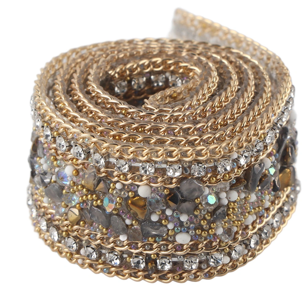 2.5cm DIY Diamond Mesh Wrap Roll Crystal Rhinestones Chain Trim Ribbon Decoration (#01)