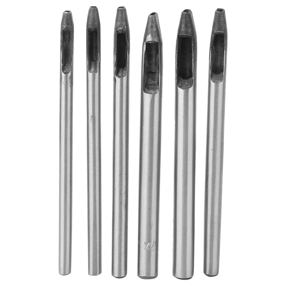 6Pcs 2mm Leather Craft Hole Punch Set Oval Shape Hole Belt Watch Band DIY Punching Tool Puncher