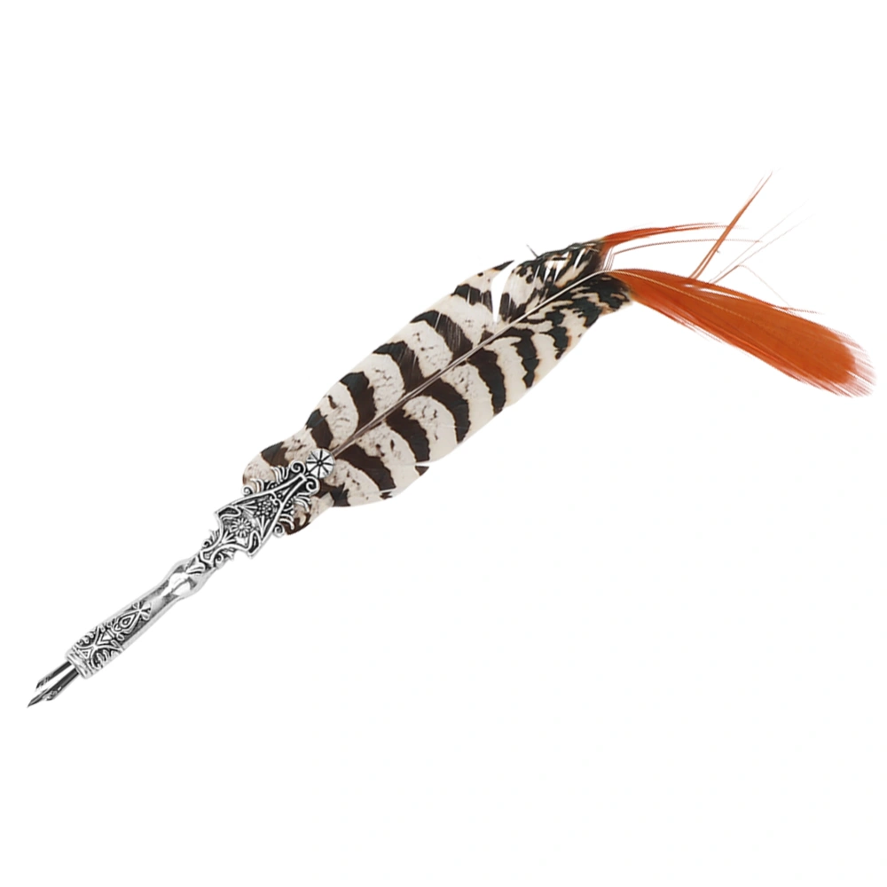 Classical Vintage Feather Fountain Pen Calligraphy Quill Dip Pen Home Decor Gift(06#)