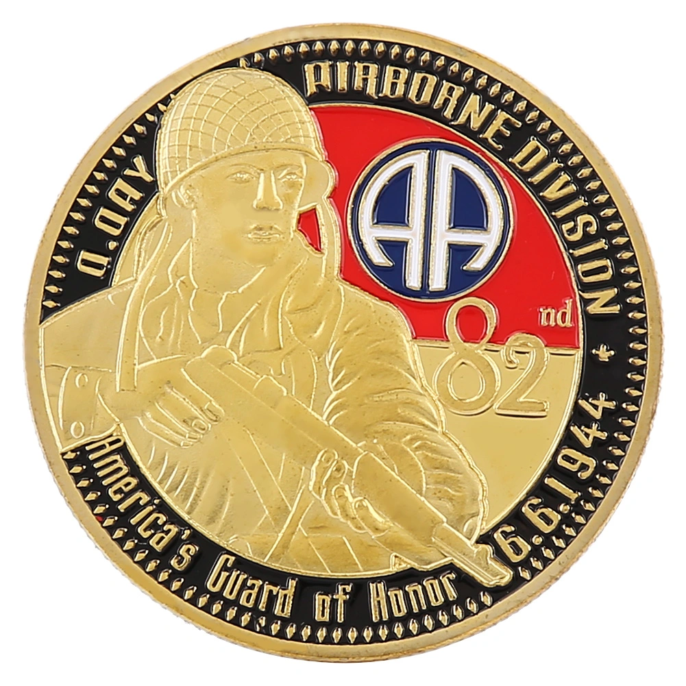 40*3mm Brave Soldier Pattern Metal with Gold Plated Soldier Coin Collection