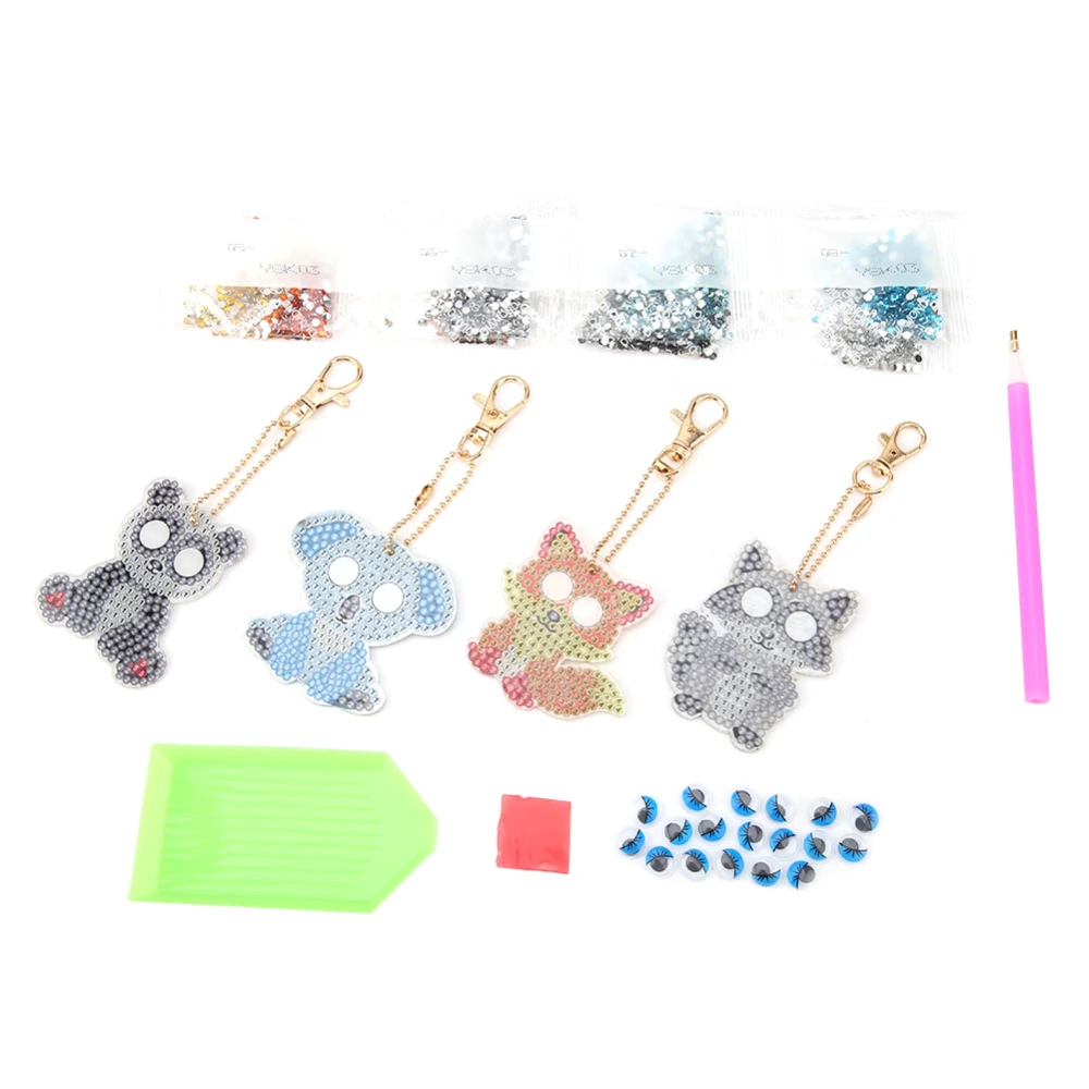 Cartoon Animal Key Chain DIY Decoration Resin Drill Diamond Painting Keyring Gift Decor