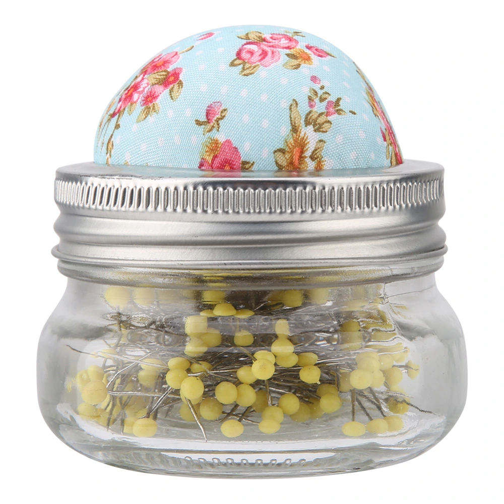 Sewing Pin Cushion Glass Bottle Round Pearl Large Headed Pins Holder DIY Sewing Kit