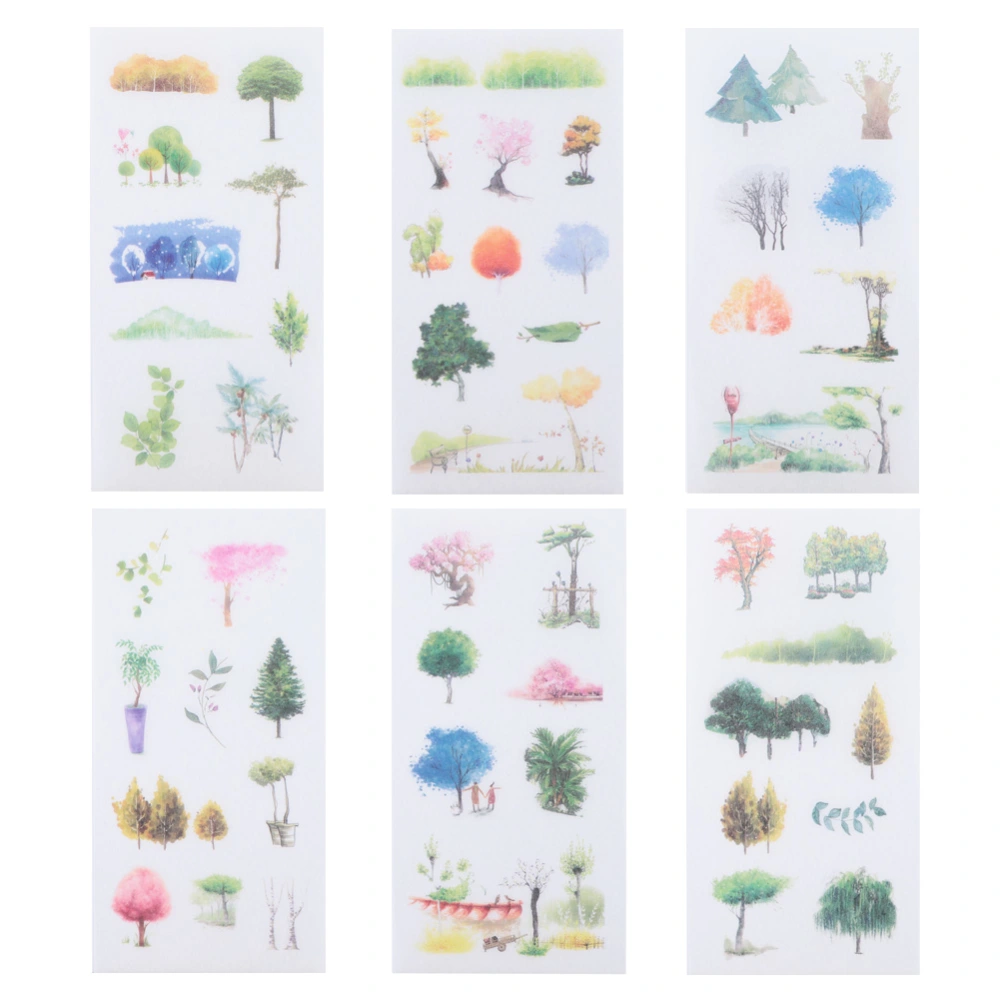 6Pcs/Set DIY Diary Sticker Handbook Decoration Label Scrapbooking Sticker Accessories (A002104)