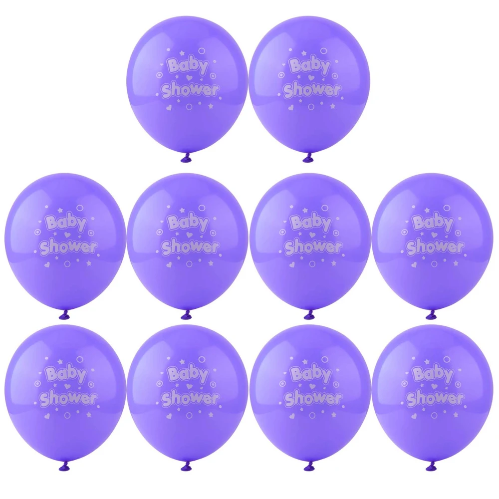 10PCS 12" Multicolor Baby Shower Latex Balloons Anniversary Birthday Party Decor Balloon(Purpl)