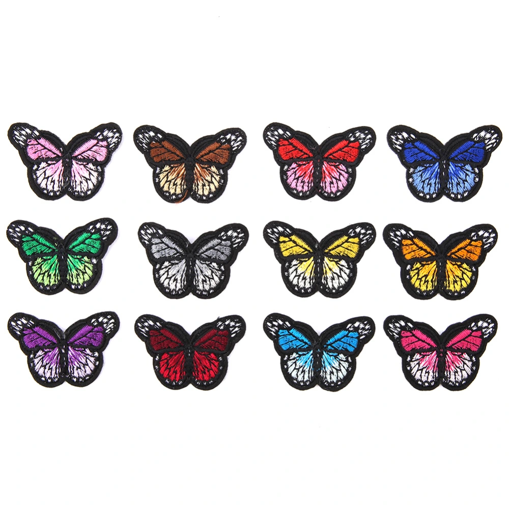 12pcs/set Embroidered Fabric Patches Sewing Bag Clothes Applique Craft DIY Decoration