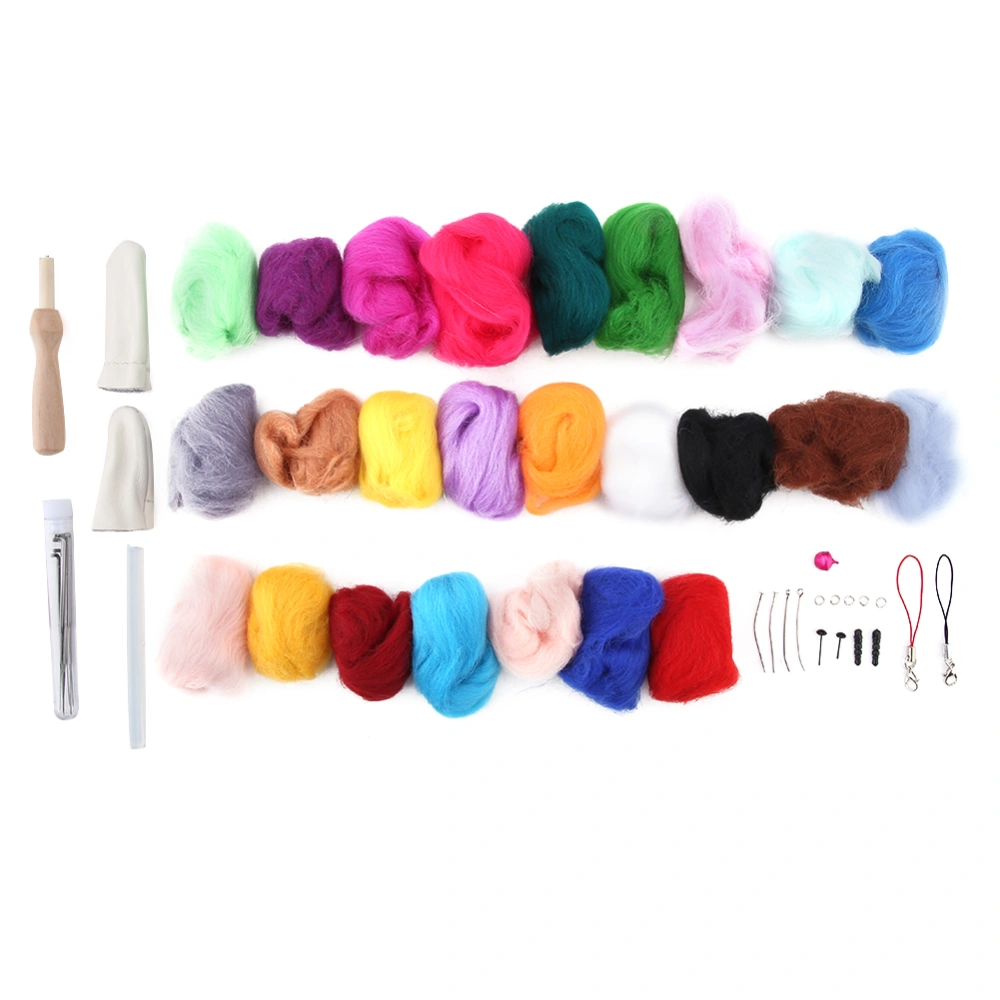 25 Colors Wool Roving Needle Felting Wool Kit for DIY Crafts Felting Beginners