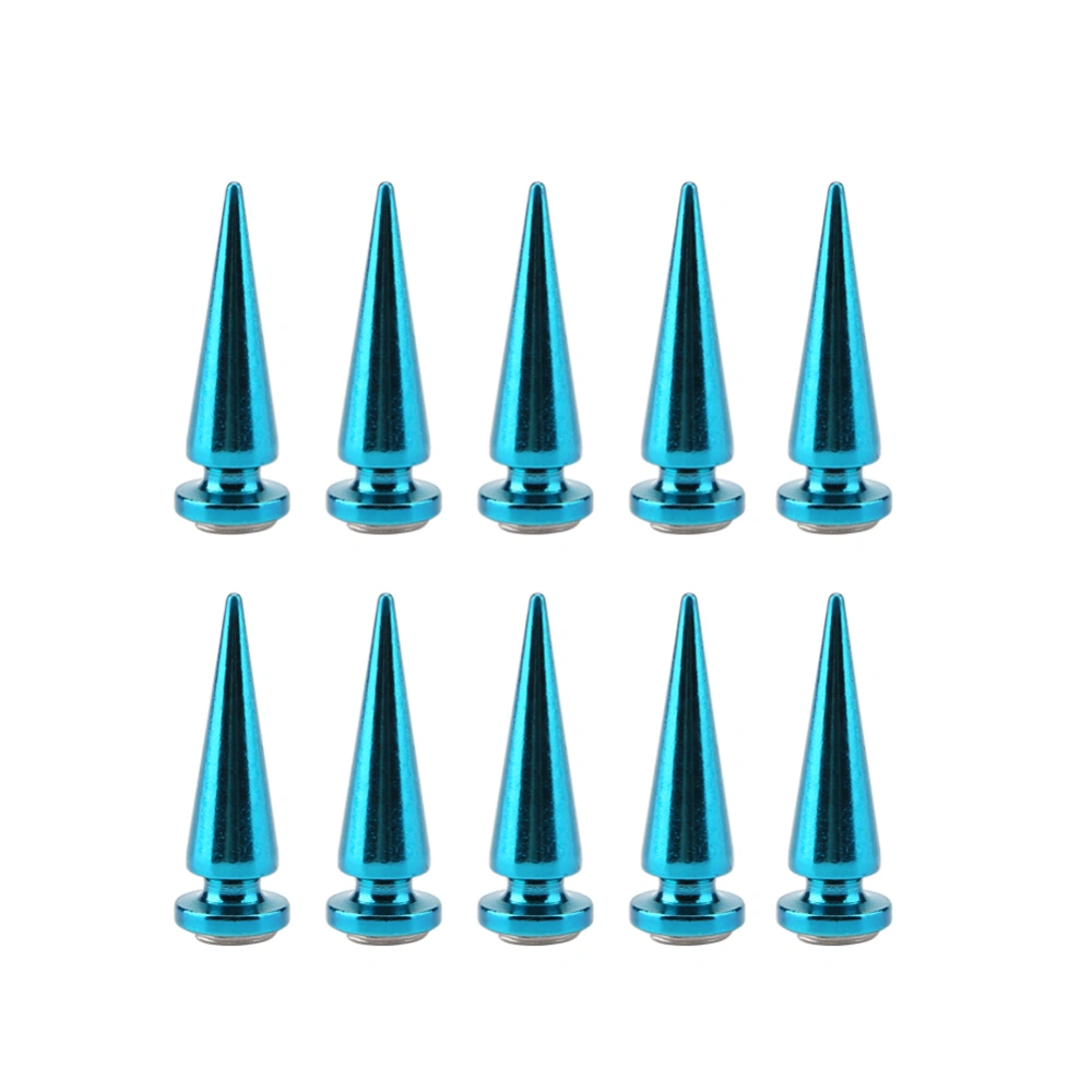 10 Pcs Metal Spike Rivets and Studs Screw Back for DIY Leather Craft (Blue)