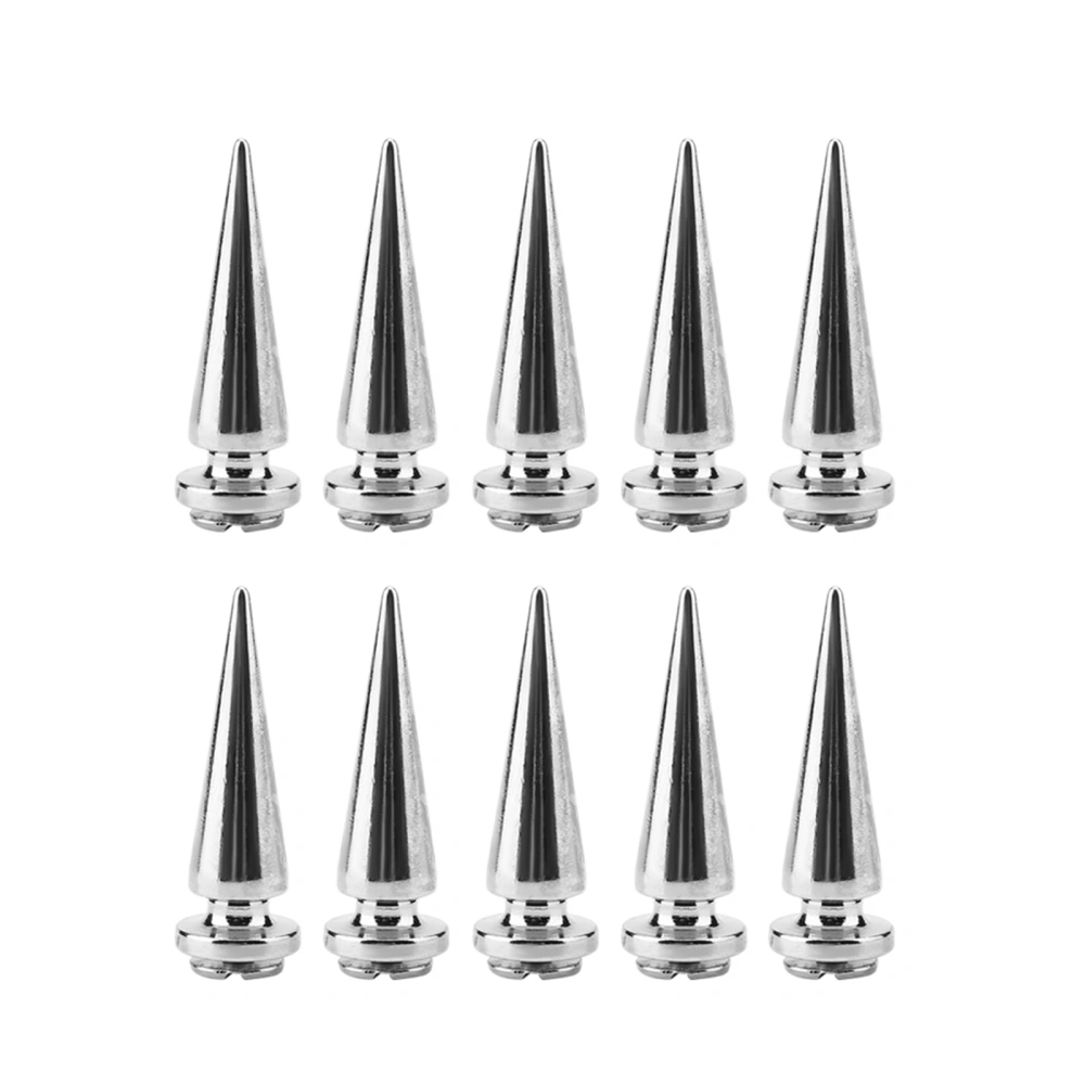 10 Pcs Metal Spike Rivets and Studs Screw Back for DIY Leather Craft (Silver)