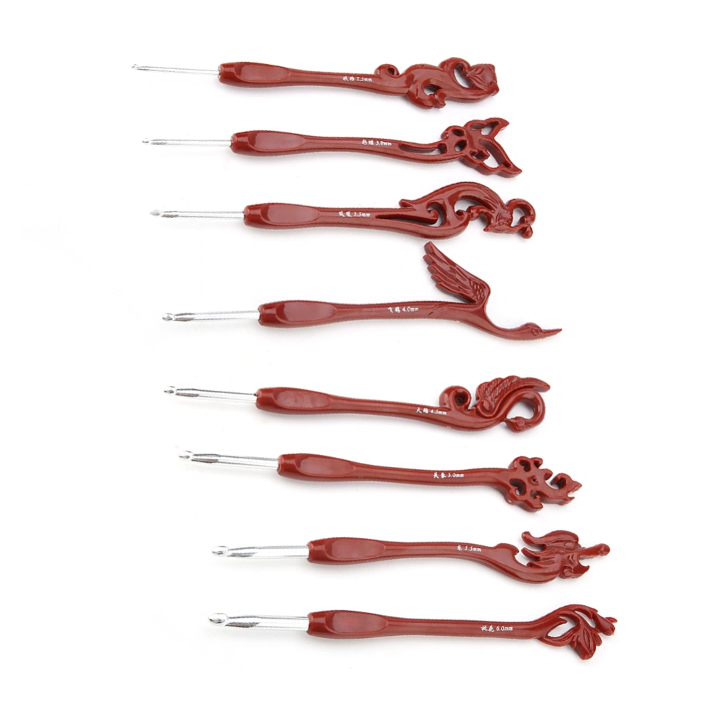 8PCS Retro Birds Unique Crochet Hooks Set Knitting Smooth Needles Tools Ergonomic Handle