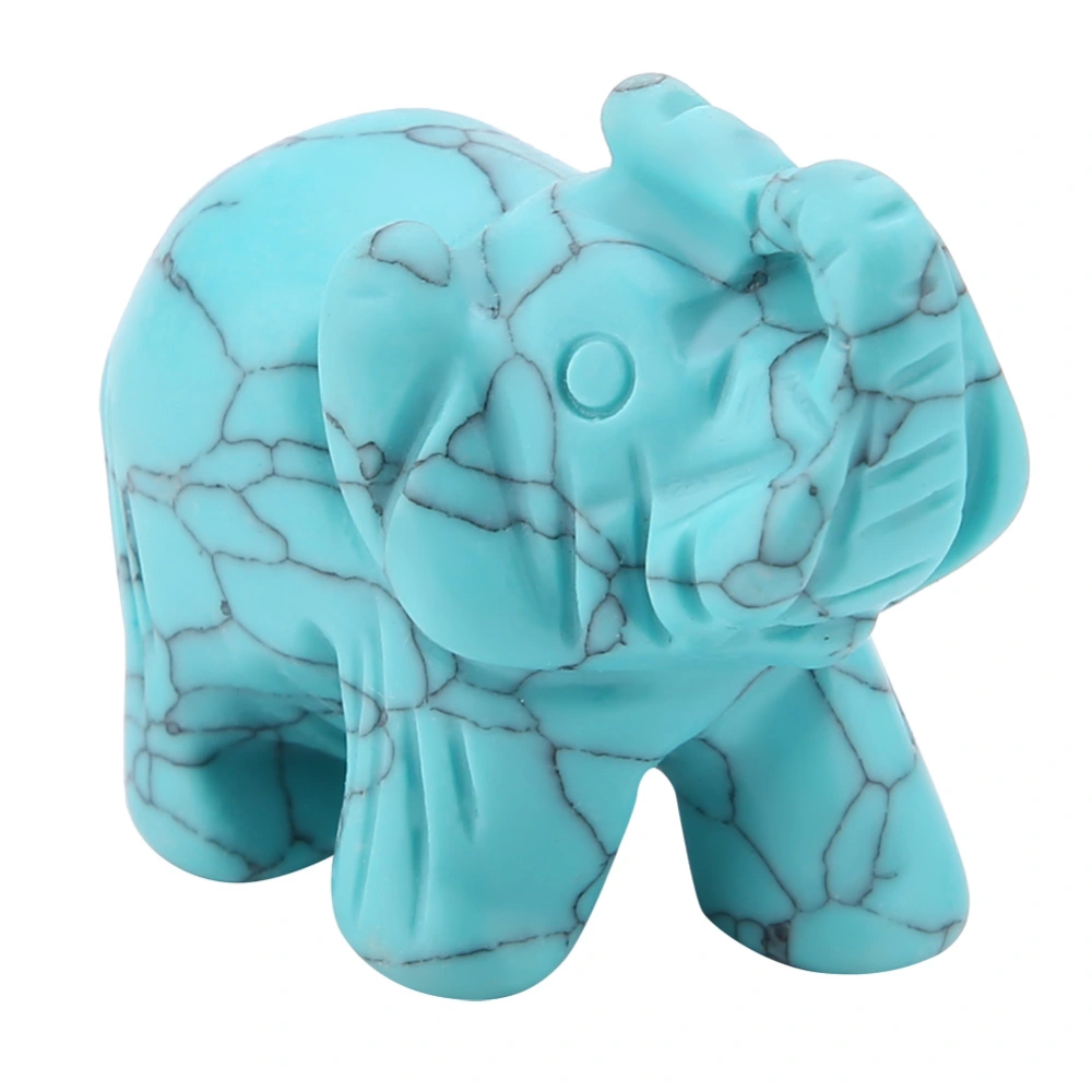 1.5inch Natural Stone Carved Elephant Crystal Figurine Home Decoration Furnishing Article (#02)