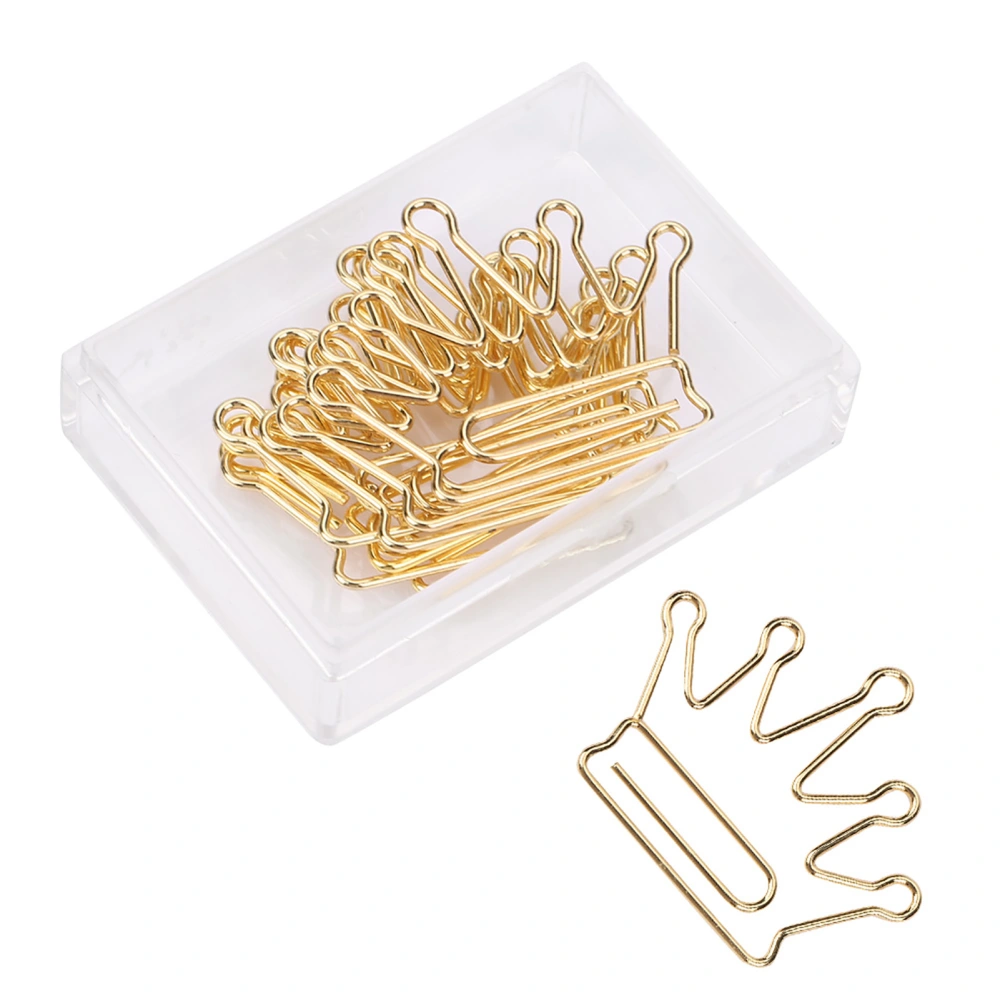 10pcs Crown Shape Paper Clips Bookmark Marking Document Organizing Clip Stationery Supplies