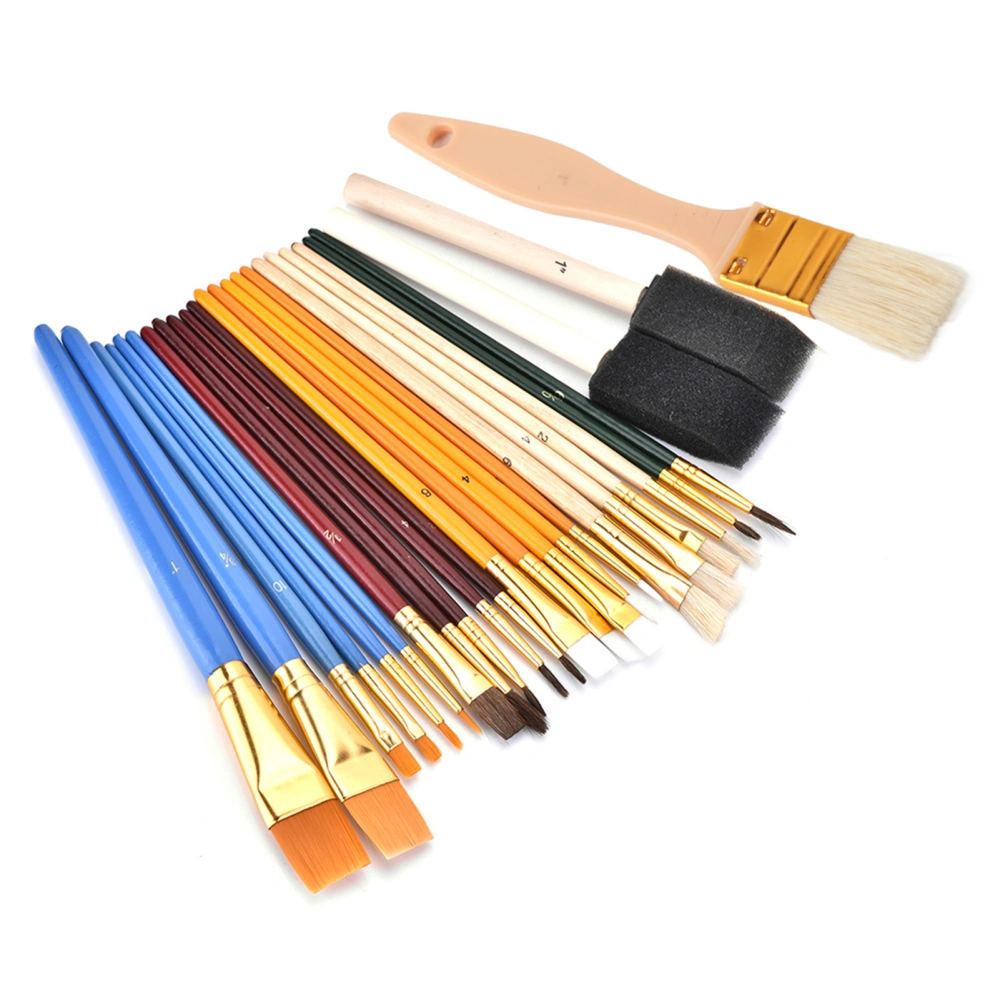 25Pcs Functional Aluminium Alloy Tube Drawing Brush Art Painting Set Tool