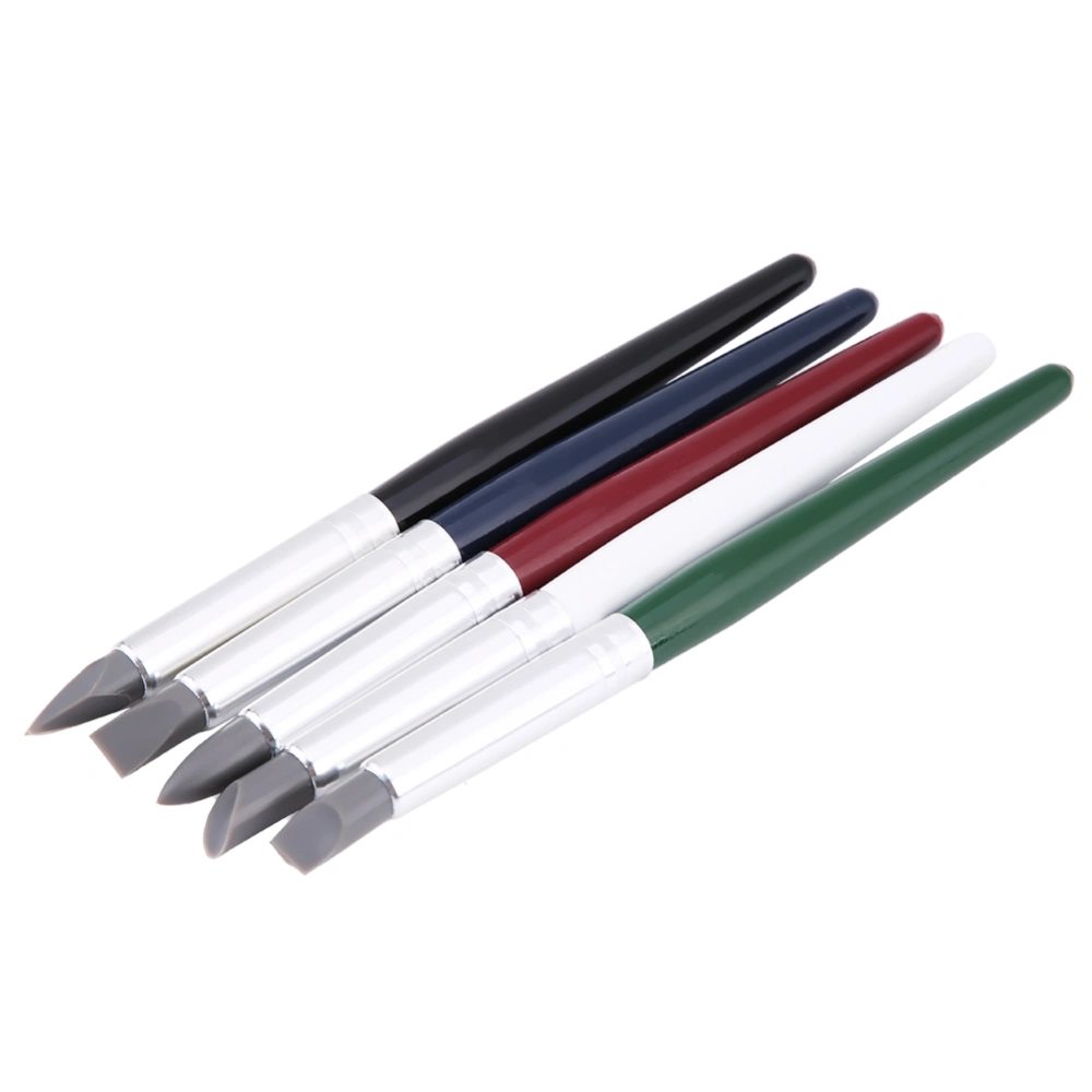 5pcs/set Silicone Soft Head Clay Pottery Moulding Pen DIY Craft Tool (Medium)