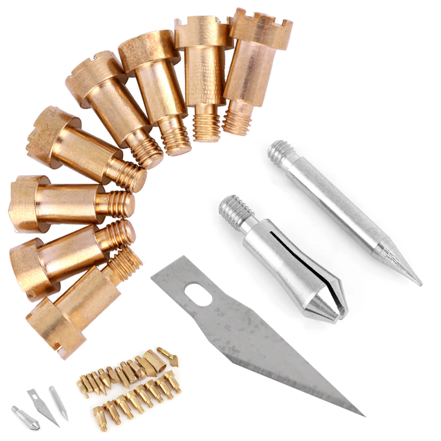 23PCS Craft Wood Burning Pen Tips Stencil Soldering Pyrography Working Carving