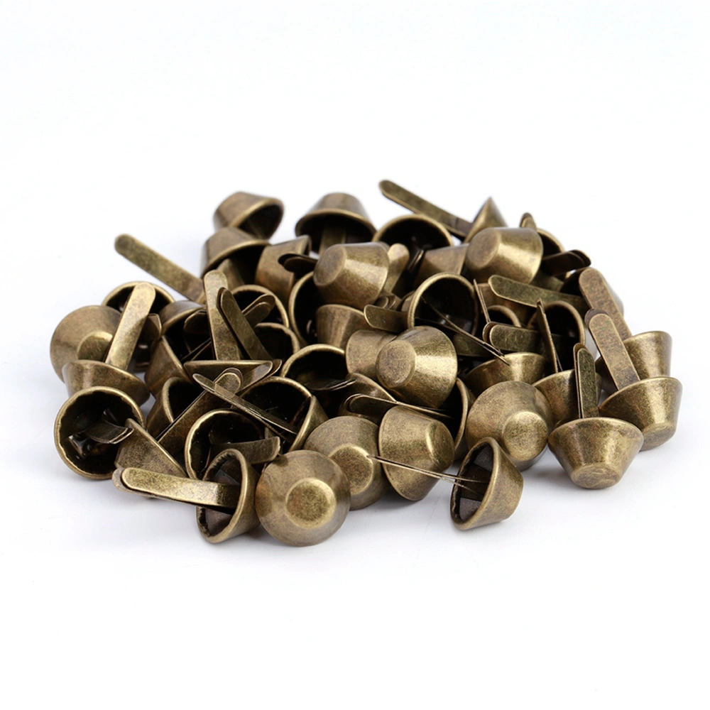 50Pcs Purse Handbag Cone Feet Nailhead Stud Spike Leather Craft Supplies (Brass 10mm)