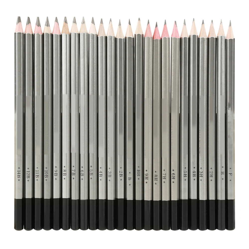 24Pcs Sketch Art Graphite Drawing Pencil NOn toxic Colored Paint Pencil 9H-14B