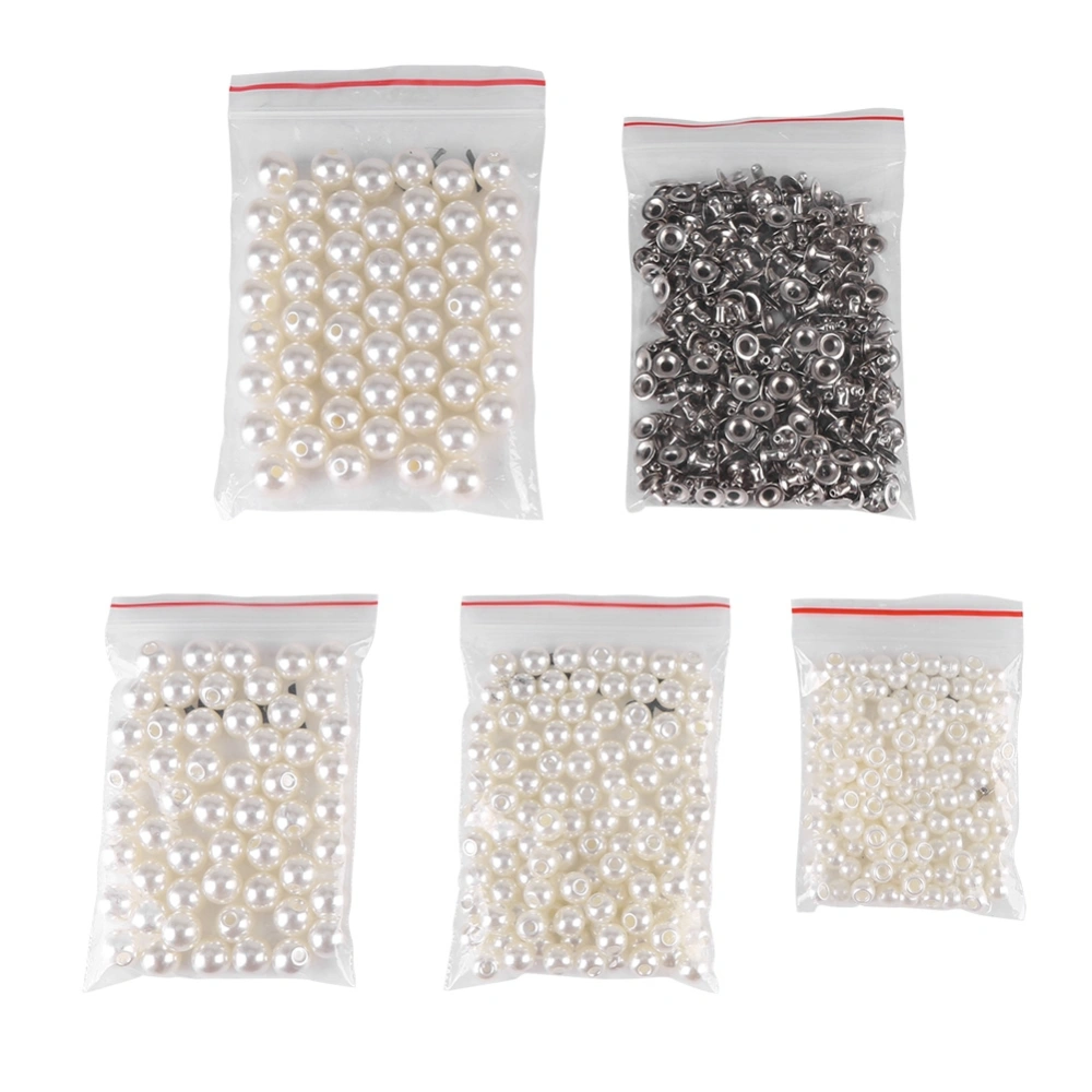 300pcs 6mm 8mm 10mm 12mm Mix Sizes Rivets Stud Button Craft Bag Decoration White