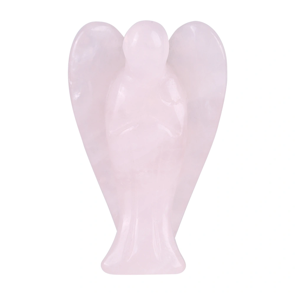 Natural Energy Charged Guardian Angel Shape Crystal Healing Stone Gift(Pink)