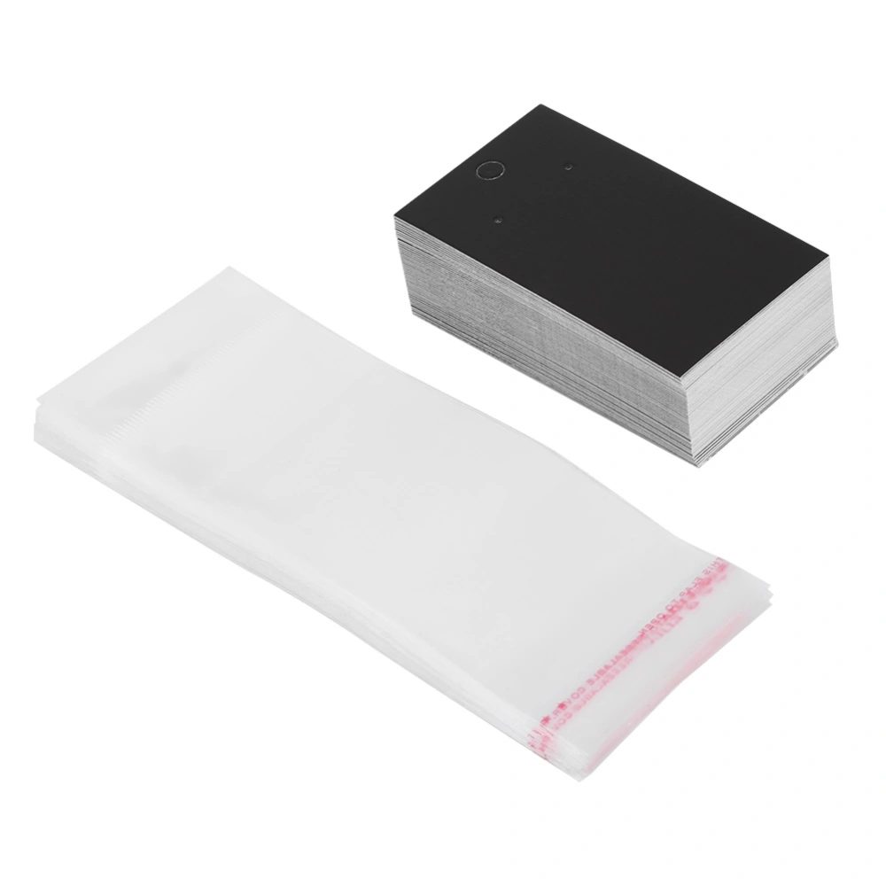 100pcs/set Black Earring Display Cards With Self Adhesive Bags