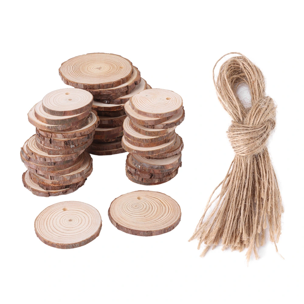 50pcs Tree Disc Log Wood Slice For DIY Crafting Rustic Wedding Party Wooden Decoration (6-10cm)