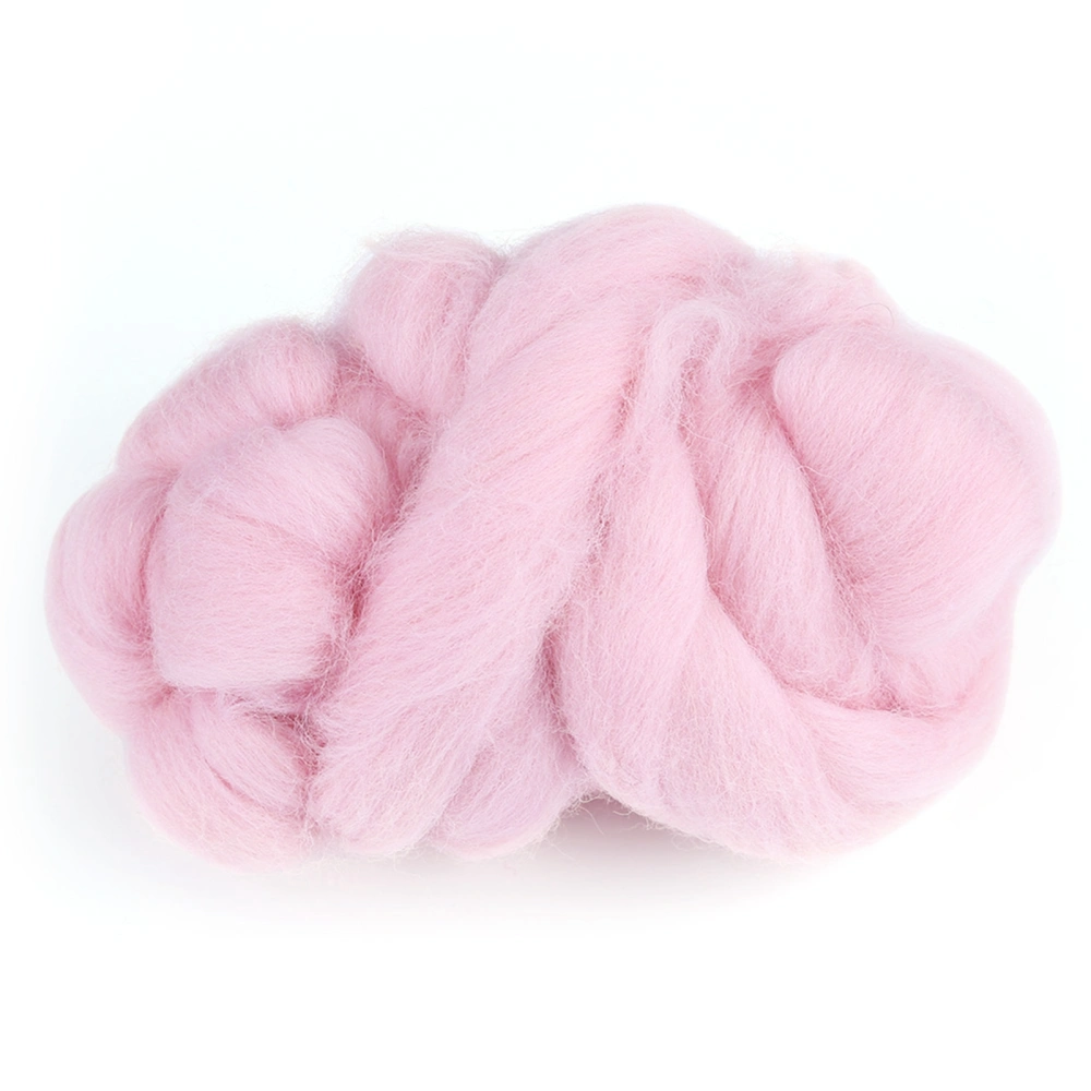 55g Colored Needle Felting Wool Roving Spinning Sewing Trimming Handiwork Material (Pink)