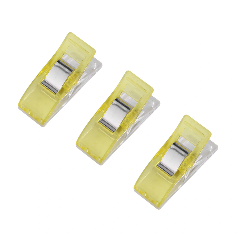 20pcs/pack Plastic Needlework Clip For Quilting Sewing Knitting Fabric Binding Clamps (Yellow)