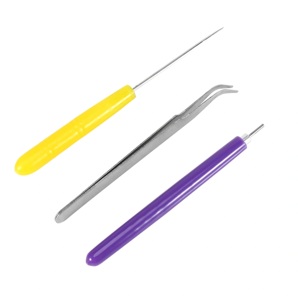 3pcs DIY Quilling Paper Tools Set Tweezer Needle Pins Slotted Pen Handmade Carft Decorations