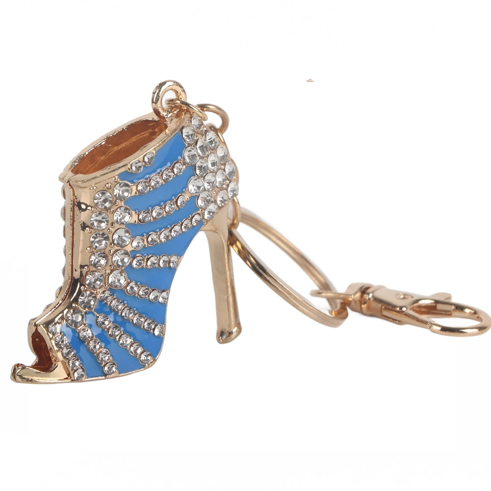 New Crystal Shoe High Heel Pendent Rhinestone Key Purse Bag Keyring Chain Gift