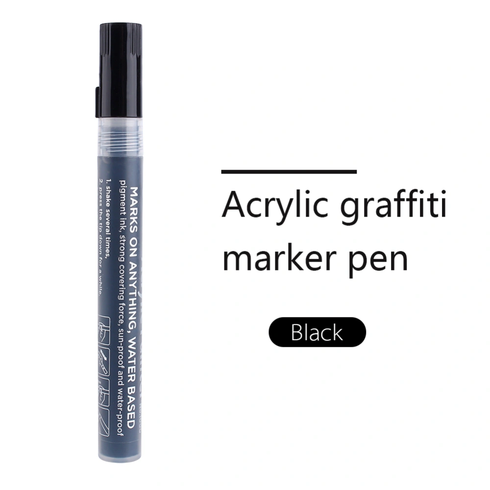 Bright & Colorful Acrylic Painter Marker Pen For Craft Scrapbook Black