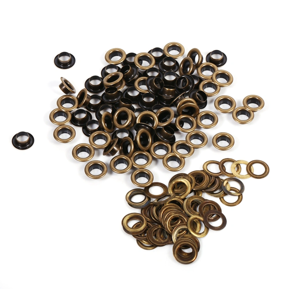 100Sets Bronze Black Gold Round Eyelet Grommets DIY Decoration Accessories 8mm