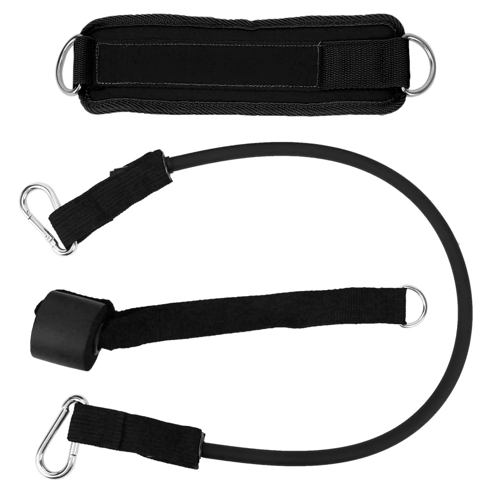 Ankle Strap Set Double Metal D‑Ring Fitness Ankle Strap for Legs Butt and Core ExerciseBlack Set