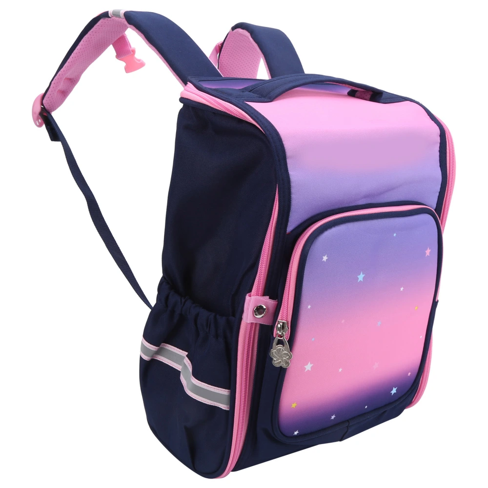 OX PLOUGH Children Starry Sky Printing School Bag Waterproof Cloth Backpack Large SizeStarry Sky Purple