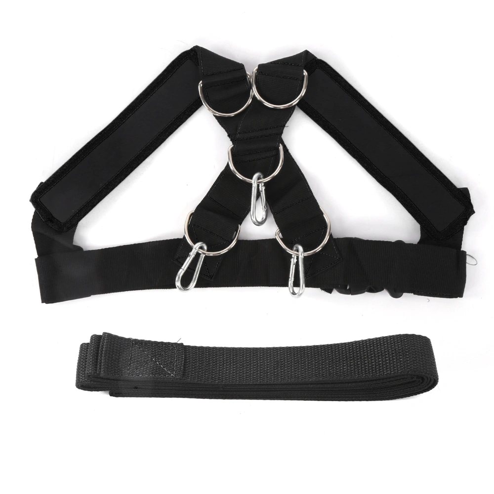 Weight Bearing Shoulder Strap Pulling Sled Harness Vest Resistance Bands with Pulling StrapBlack