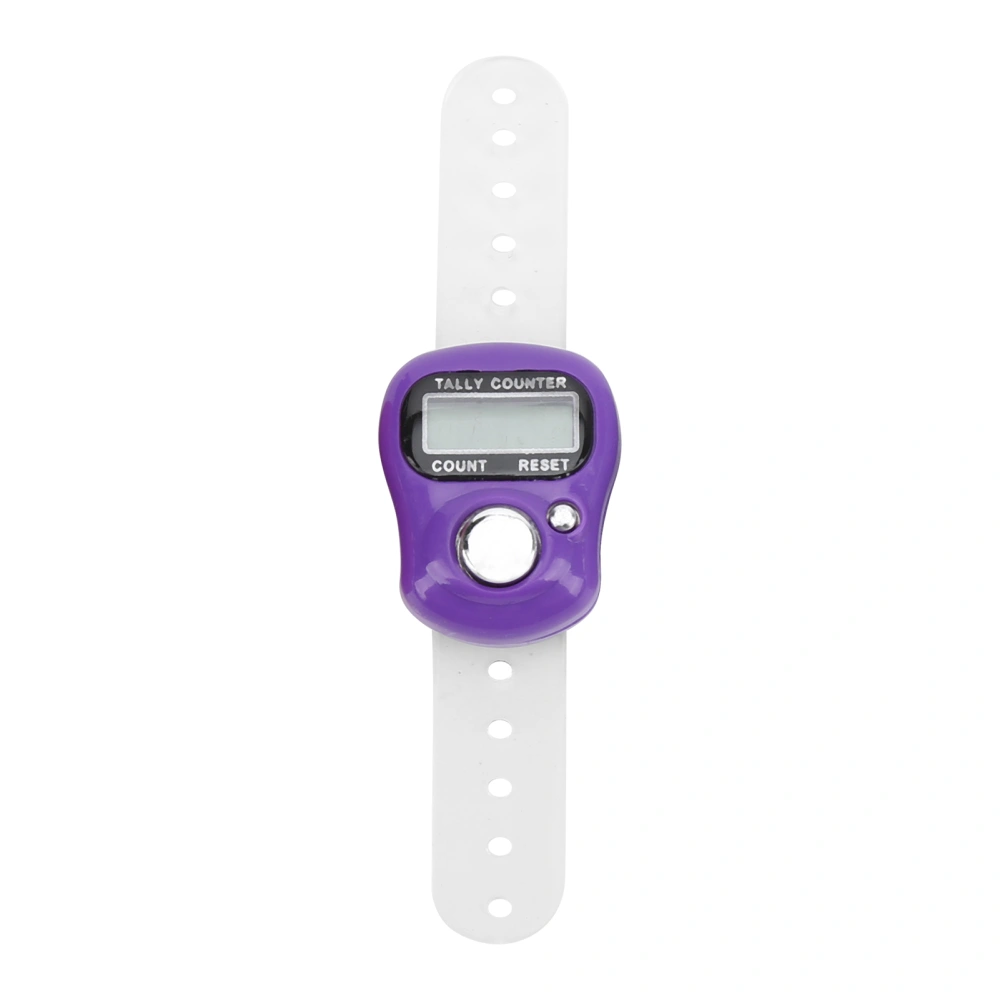 Electric Finger Counter with Resettable 5 Digit LCD Hand Tally Counter for Praying and WalkingPurple