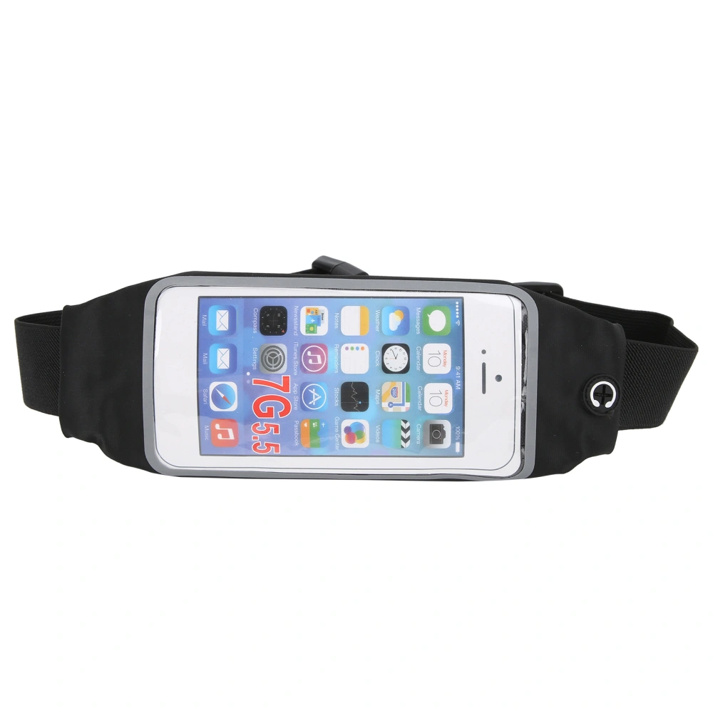 Waterproof Touch Screen Phone Waist Bag Sports Running Waist Bag Phone Antitheft Belt(Black )