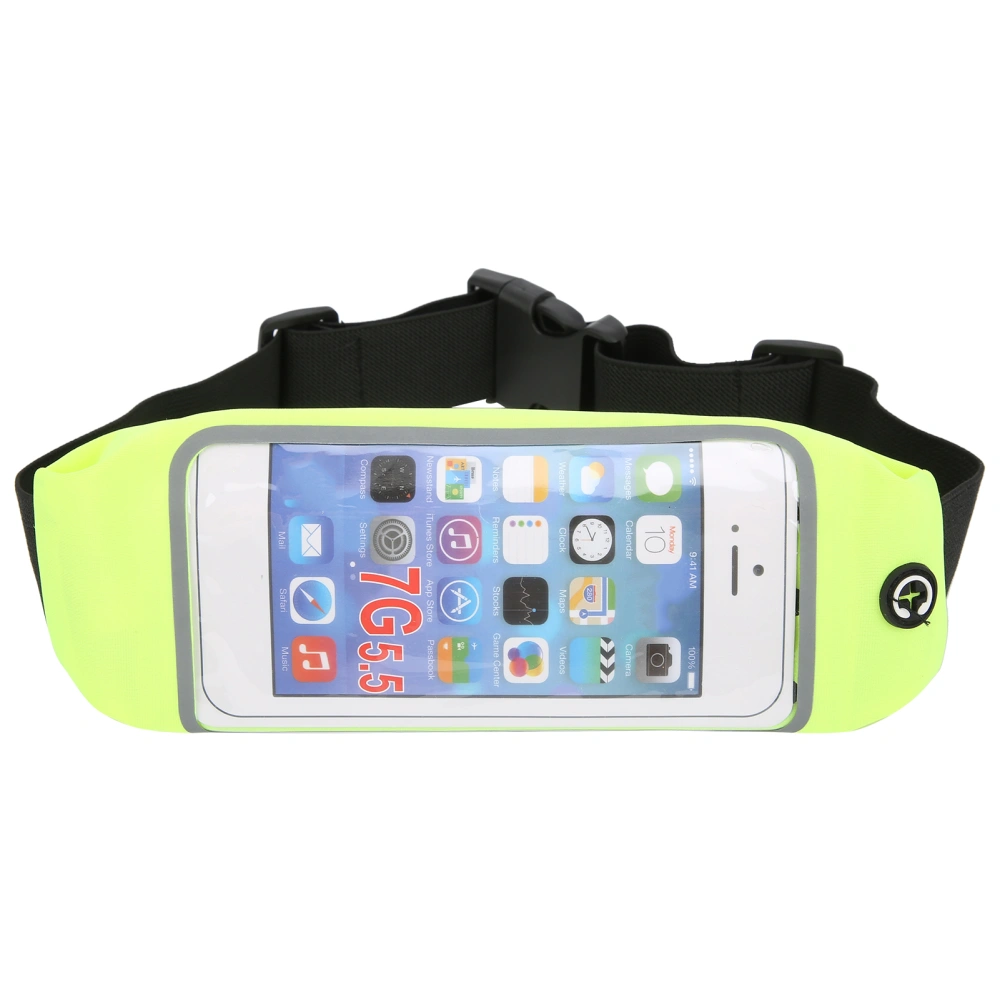 Waterproof Touch Screen Phone Waist Bag Sports Running Waist Bag Phone Antitheft Belt(Fluorescent Green )