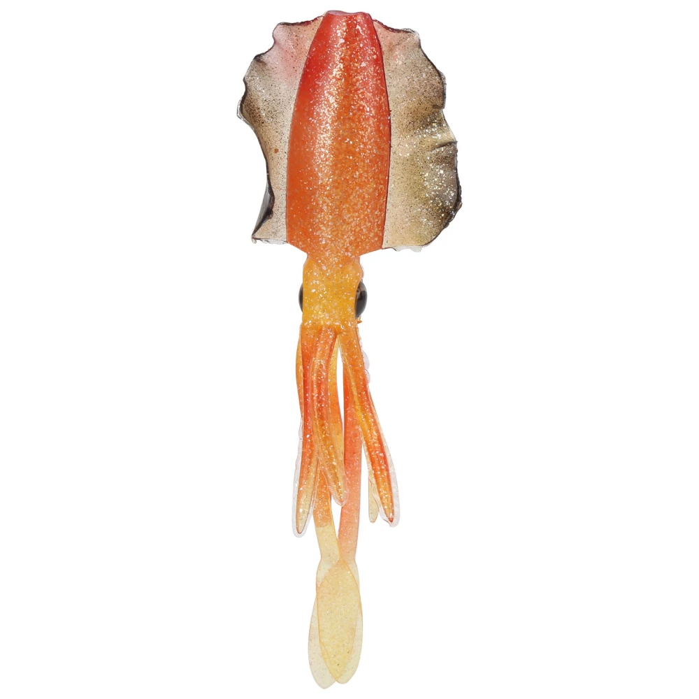 Luminous Squid Soft Bait 3D Eyes Saltwater Fishing Octopus Lure Artificial Wobbler BaitFlashing Orange