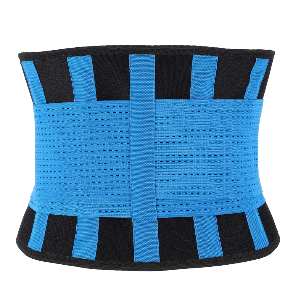 Breathable Warming Waistband Soft Adjustable Abdominal Wrap Waist Back Support BeltBlue M