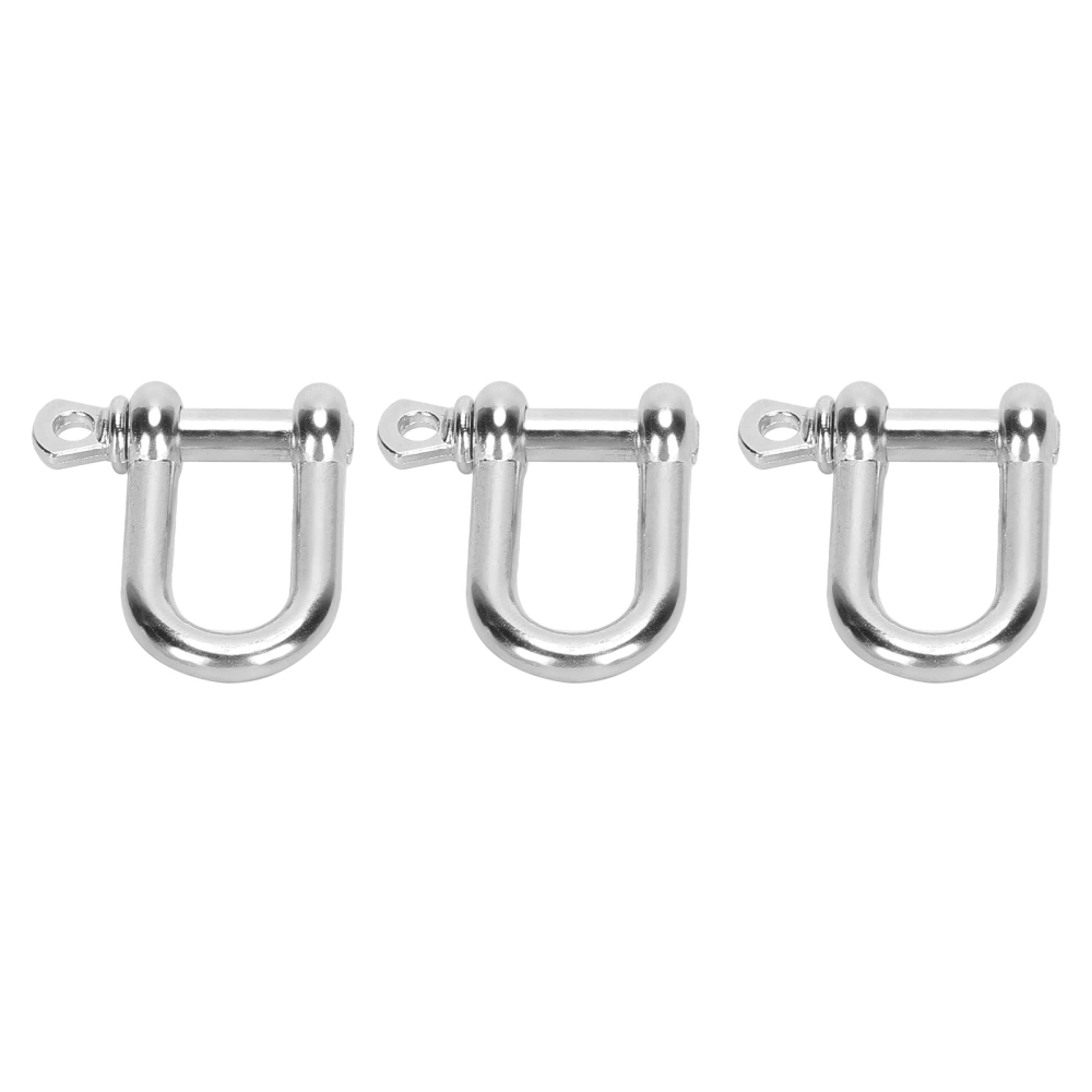 3pcs U Shape Shackle Zinc Alloy D Ring Lock Bow Shackle for Paracord Bracelet Flat Head