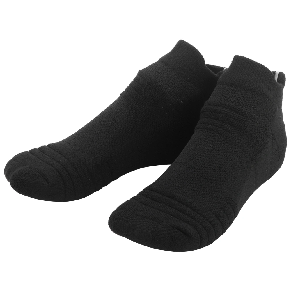 Men Basketball Sport Socks Perspiration Breathable Short Tube Socks Thick Towel BottomBlack