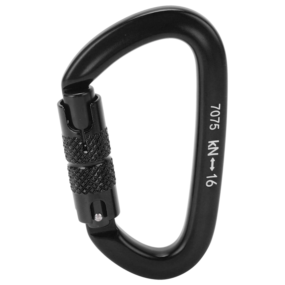 Aluminum Auto Locking Climbing Carabiner Clips Twist Lock DRing Clip Hook for Hiking(Black No. 9 Auto Locking Carabiner)