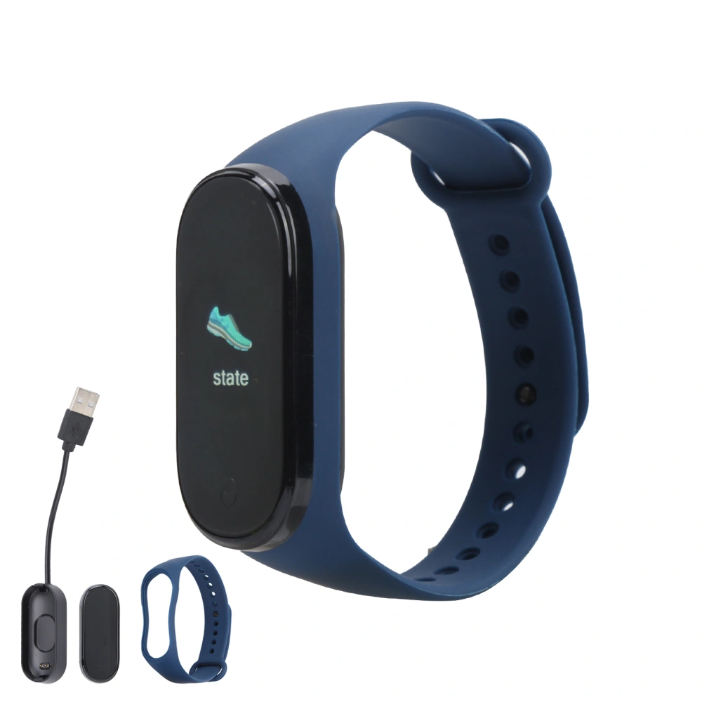 Sports Bracelet 0.96in Display Bluetooth Watch Touch Control Step Counter Smart BandBlue