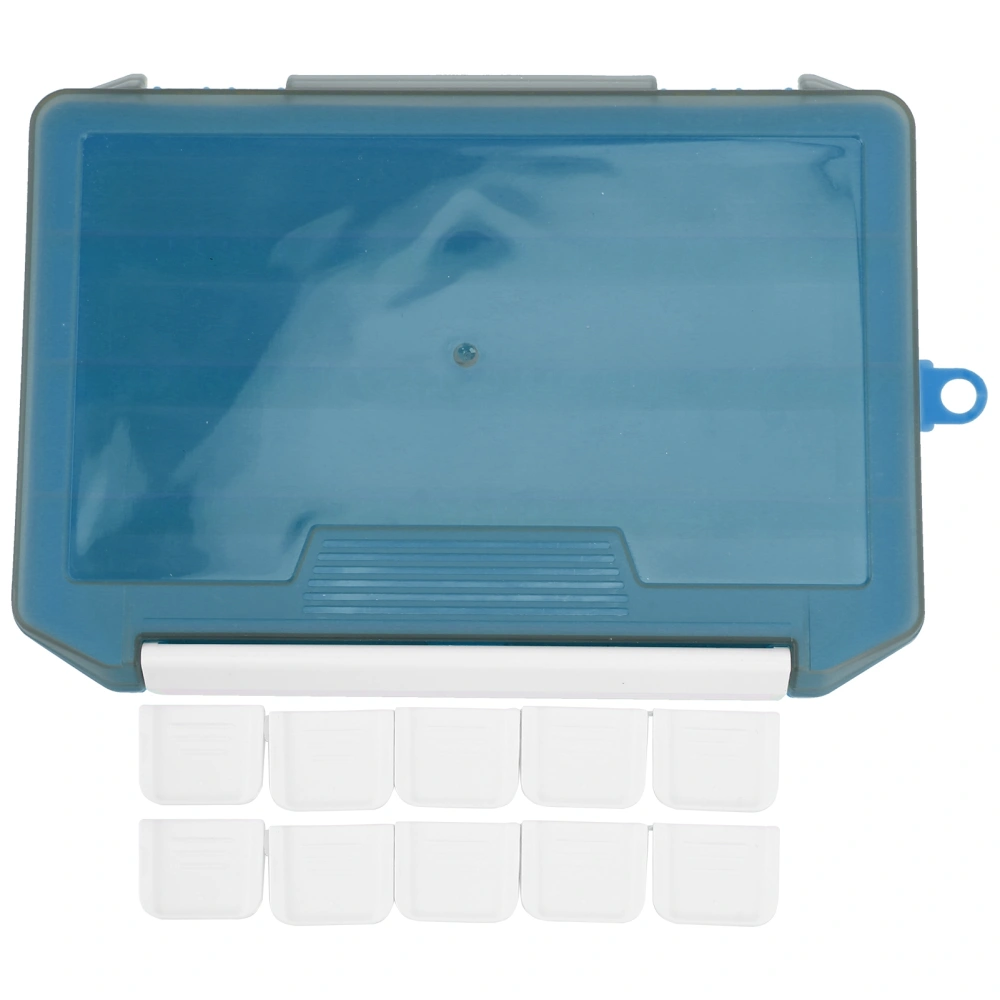 SingleLayer Insert Lure Box Fishing Tackle Box Fake Bait Storage with Removable Dividers(Blue )