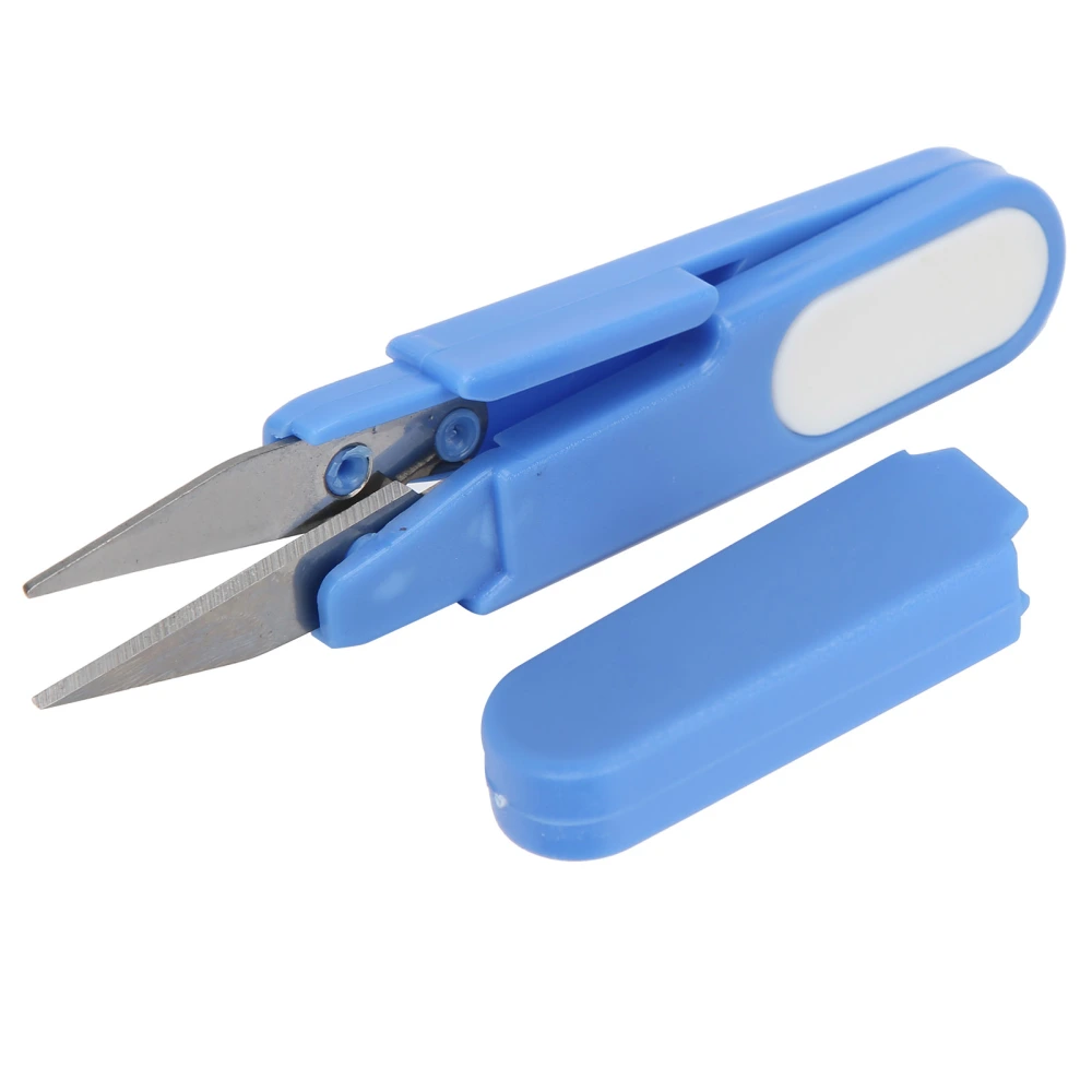 Portable Fishing Scissors Stainless Steel Fish Use Scissors U‑Type Line Cutter with Cover