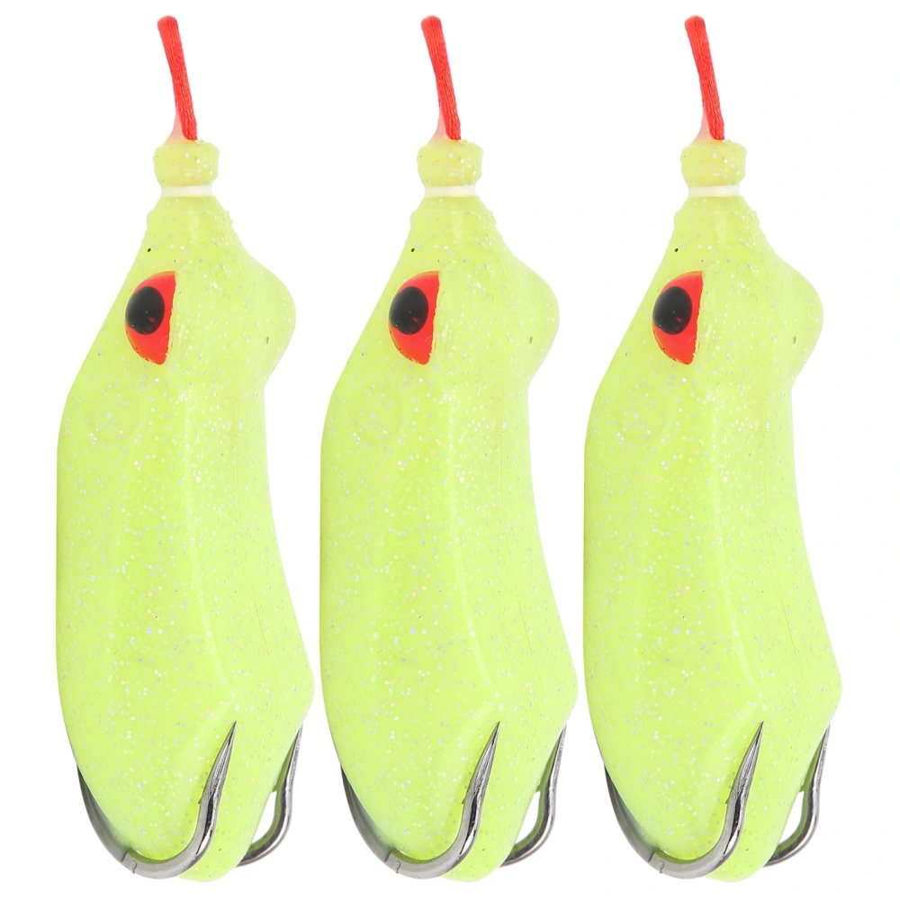 3Pcs Artificial Fishing Lures Colorful Soft Baits Lifelike Plastic Fishing Swimbait Kit12#